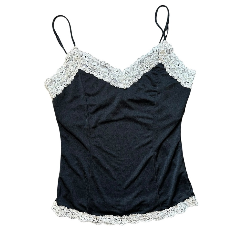 Women’s Y2K The Limited Black Lace Trim Cami Top Medium